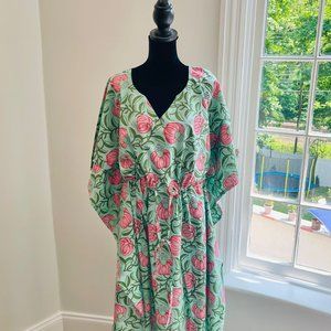 BRAND NEW Cotton Caftan Floral Long Kaftan Beach Cover up  Maxi Dress
